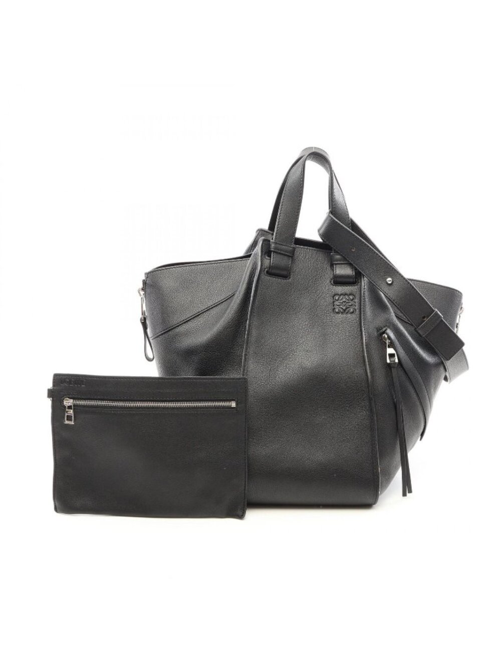 Loewe Handbag Hammock Medium 2-Way Black Leather